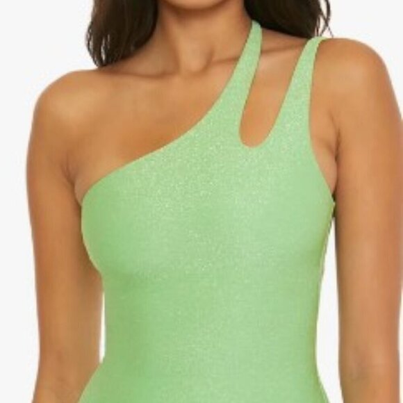 Becca Women's Glimmer One Shoulder One Piece Swimsuit SIze M New - Picture 9 of 10